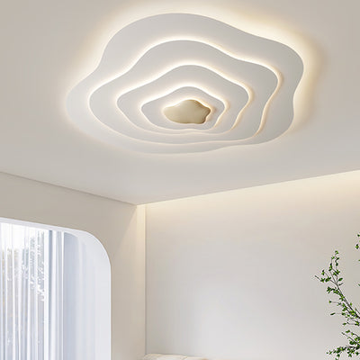Plafonnier LED en résine nuage crème minimaliste moderne avec montage affleurant pour chambre 