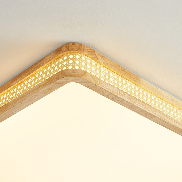 Luz de techo empotrada LED de madera acrílica cuadrada minimalista moderna para dormitorio 