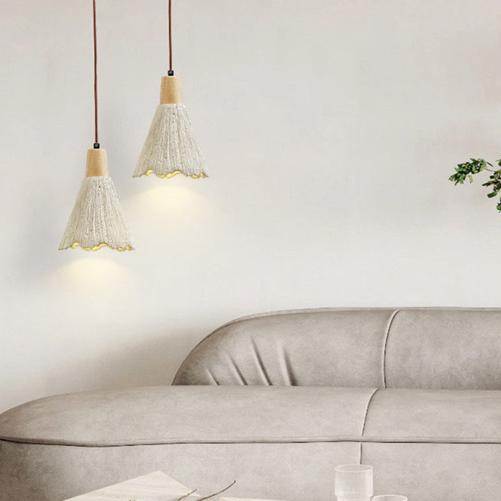 Contemporain Bar à Parapluies Scandinave Ciment Texturé Suspension 1 Lumière Pour Salon 