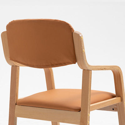 Chaise de salle à manger en tissu moderne simplicité bois éponge carrée dossier accoudoir pour salle à manger 