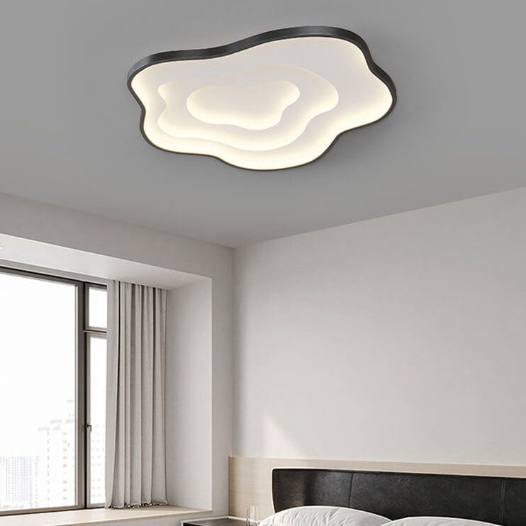 Modern Creative Solid Color Cloud Shape LED Iron Aluminum Acrylic Flush Mount Light