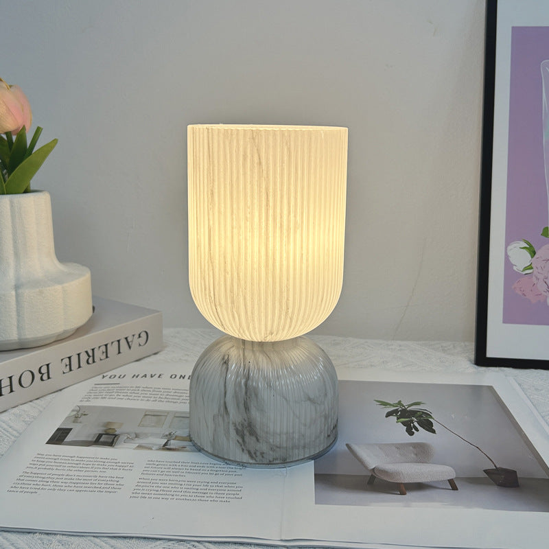 Lampe de table moderne minimaliste en verre cylindre avec entonnoir 1 lumière pour chambre 