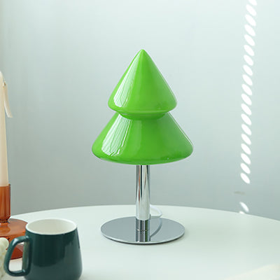 Modern Art Deco Iron Glass Christmas Tree LED Table Lamp For Bedroom