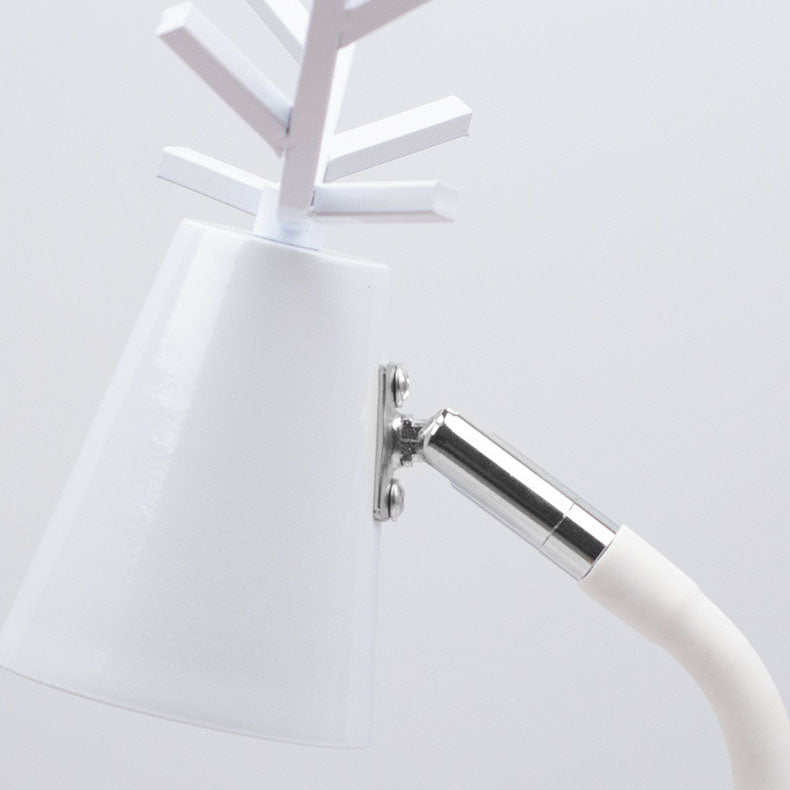 Lámpara de mesa ajustable de cera derretida de 1 luz con base de madera maciza y astas de hierro creativas japonesas 