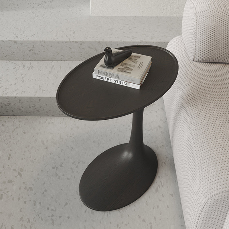 Modern Minimalist Oval Ash Wood End Table For Living Room