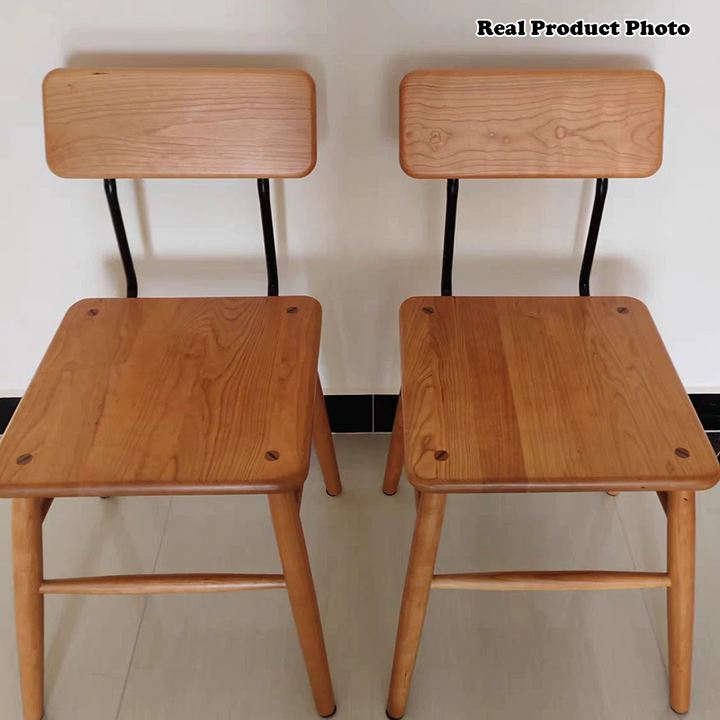 Traditional Vintage Square Cherry Wood Dining Chair Backrest For Dining Room
