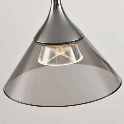 Zeitgenössische nordische konische LED-Pendelleuchte aus Eisen-Aluminium für Schlafzimmer 
