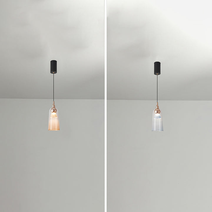 Zeitgenössische nordische Acryl-Cup-Shade-Aluminium-LED-Pendelleuchte mit Farbverlauf für Esszimmer 