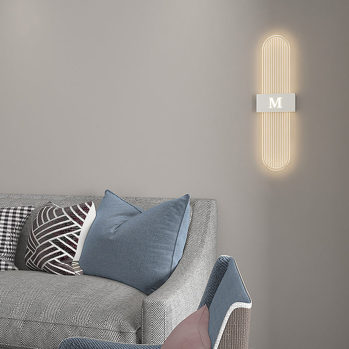 Applique murale LED moderne de luxe en fer acrylique elliptique pour salon 