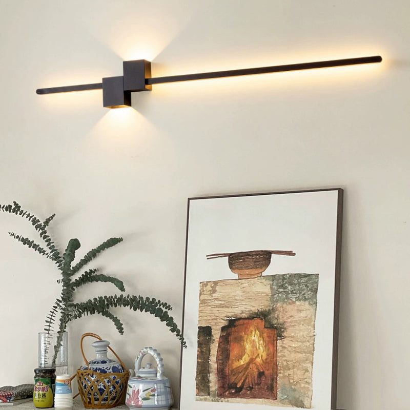 Moderne minimalistische Streifen Rechteck Eisen Aluminium LED Wandleuchte Lampe für Wohnzimmer 