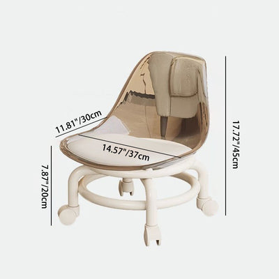 Modern Minimalist Plastic Leather Chair Roller Skating For Living Room