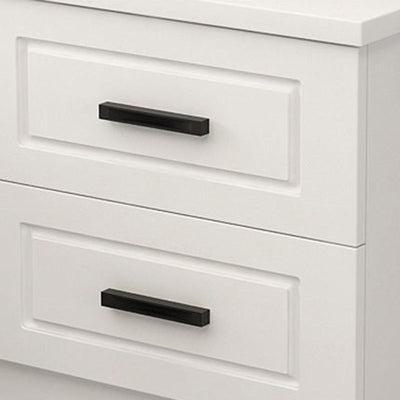 Table de chevet moderne minimaliste rectangulaire en métal avec panneau artificiel à 2 tiroirs pour chambre 