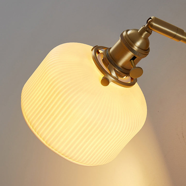 Moderne minimalistische gestreifte Keramikglas 1-Licht Wandleuchte 