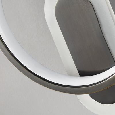 Aplique de pared LED con anillo circular geométrico de acrílico y cobre nórdico moderno 