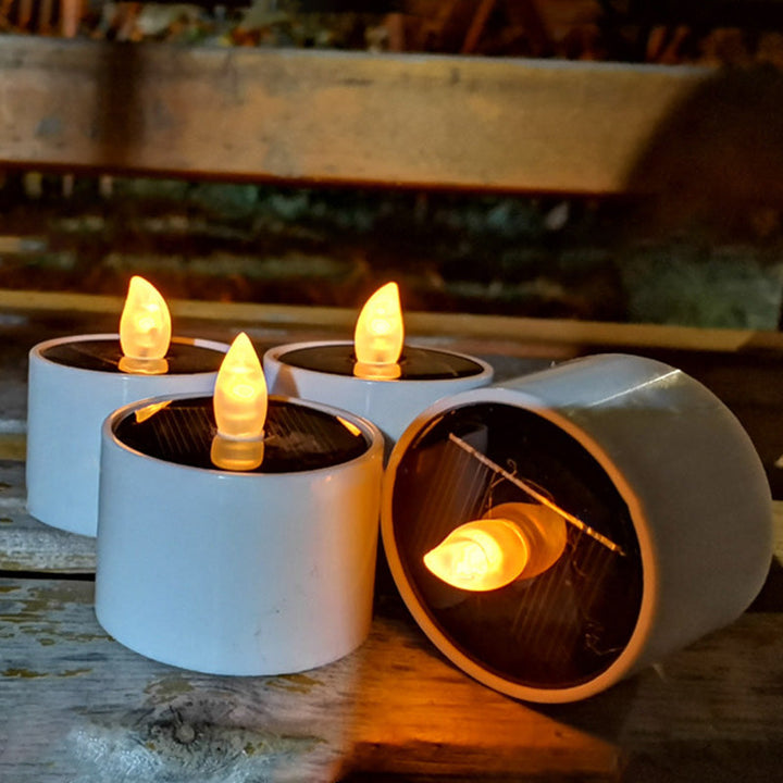 Lumière extérieure LED en forme de bougie factice en plastique ABS solaire étanche Art Déco moderne pour jardin 