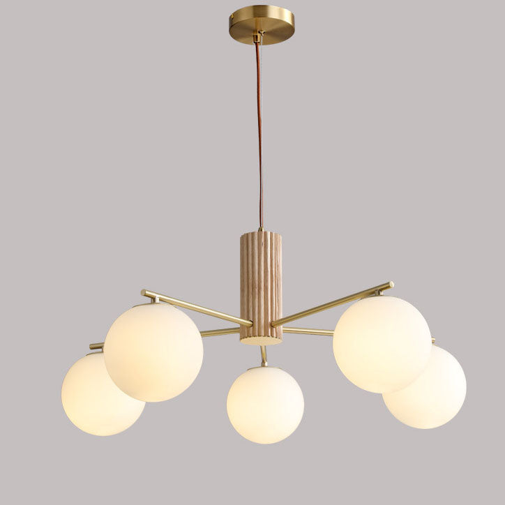 Modern Creative Minimalist Copper Glass Sphere 3/5-Light Chandelier