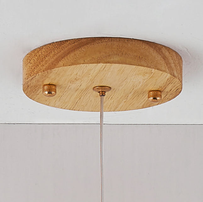 Lámpara de Araña de Vidrio Esférico de 2 Luces con Marco de Hierro de Estilo Wabi-Sabi Japonés 