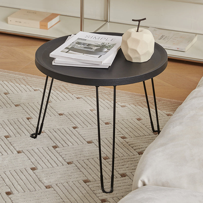 Table basse moderne minimaliste ronde en acier au carbone PP pliable pour salon 
