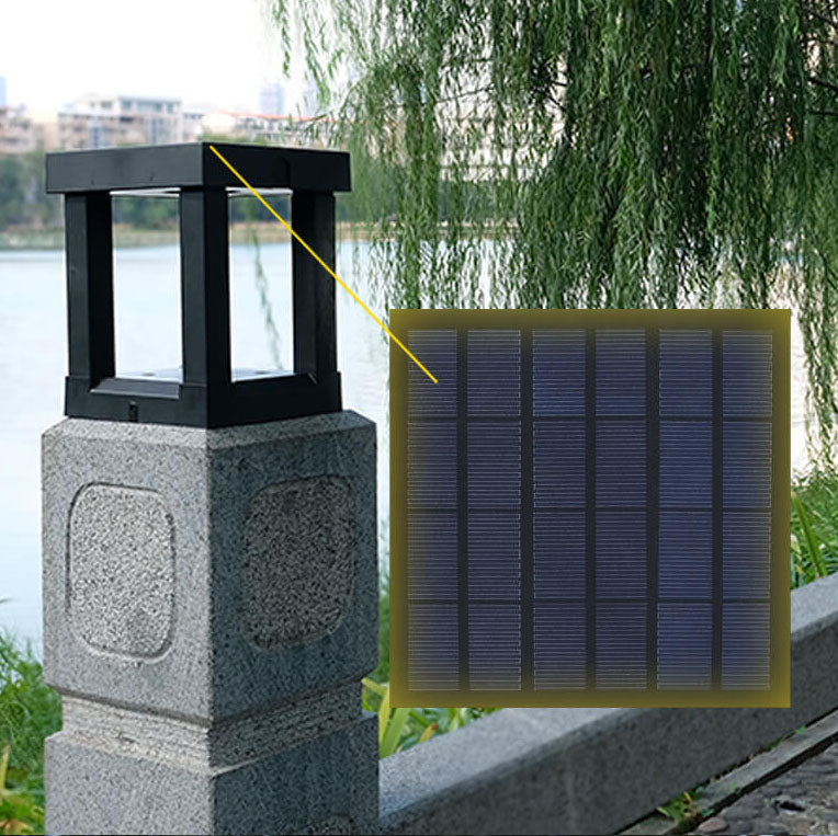ضوء LED خارجي مربع من البلاستيك ABS للطاقة الشمسية بتصميم بسيط وحديث للحديقة 
