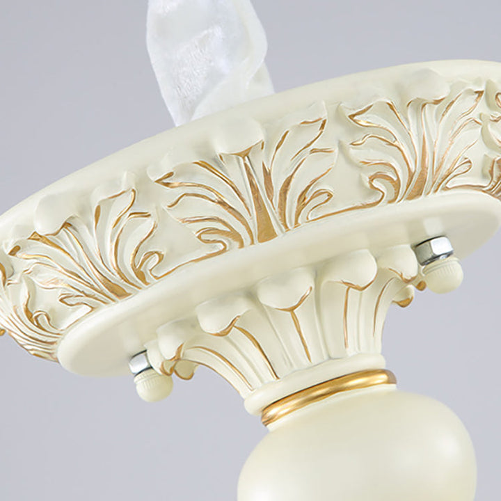 Moderne Art Deco Geschnitzte Tasse Eisen Harz Glas Kronleuchter 3/6/8/10 Licht Kronleuchter Für Wohnzimmer 