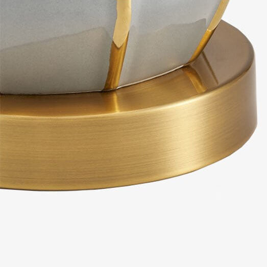 Lámpara de Mesa Moderna de Lujo Ligero Gris de Cerámica y Lino de 1 Luz 