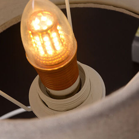 Lámpara de mesa de 1 luz de cerámica con tela de grano de madera minimalista moderna 