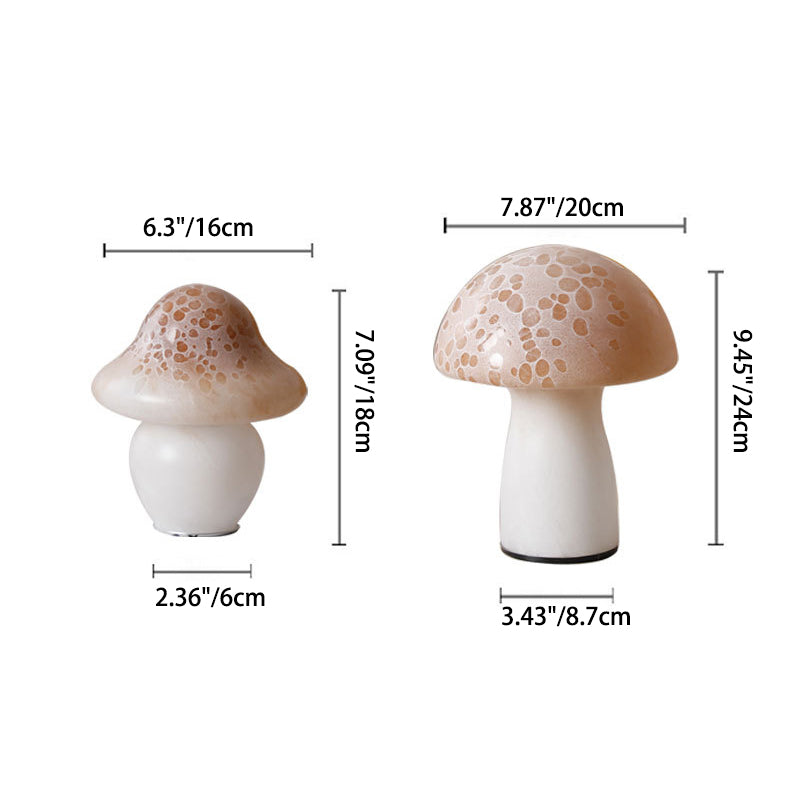 Modern Art Deco Skinny Spotted Mushroom Glass 1-Light Table Lamp For Bedroom