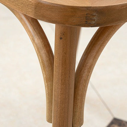 Traditional Vintage Round Rectangular Crossover Toona Wood Faux Rattan Weaving Dining Chair Backrest For Dining Room