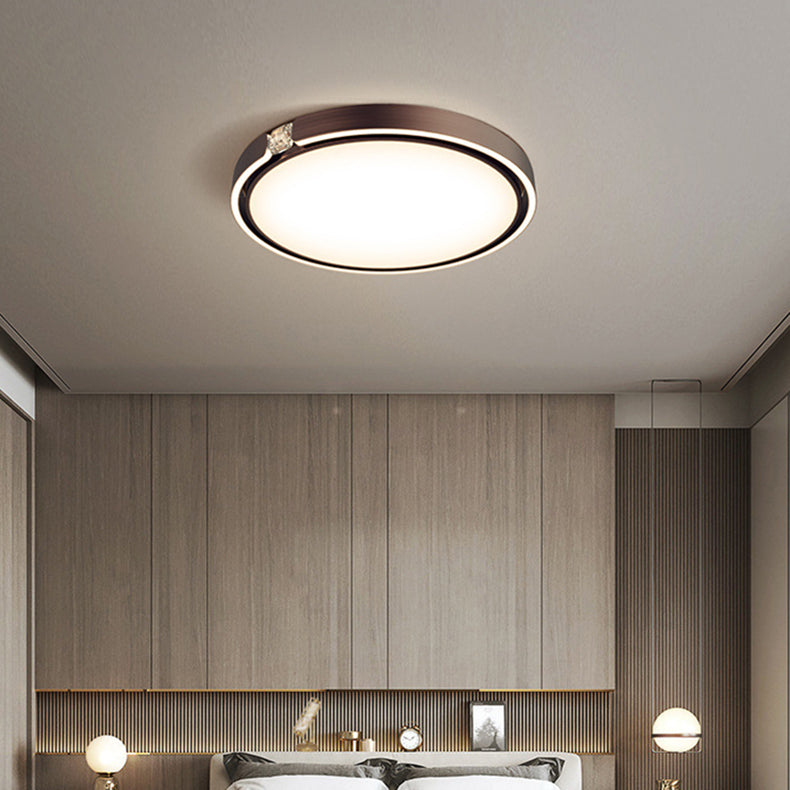 Moderne Luxus Runde Galvanisierte Aluminium Acryl LED Unterputz Deckenleuchte Für Schlafzimmer 