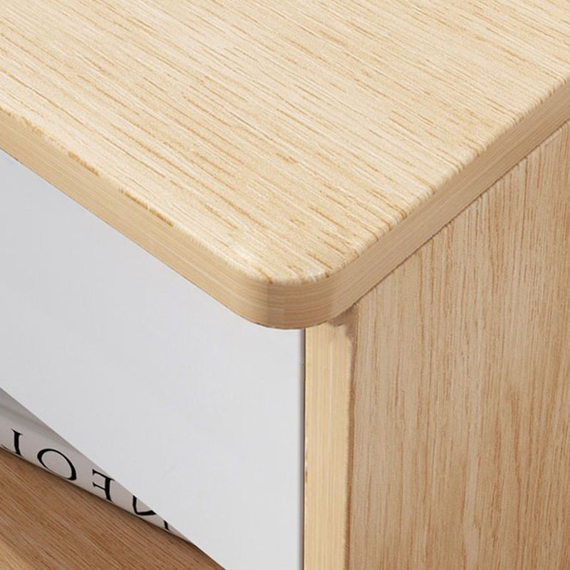 Table de chevet moderne en panneau de densité à dessus carré avec 1 tiroir pour chambre à coucher 