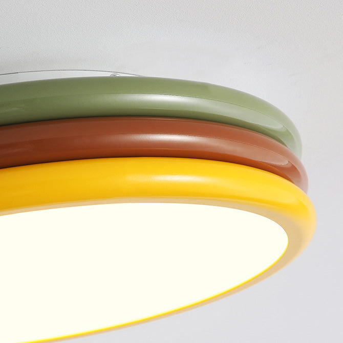 Zeitgenössische kreative Eisen Acryl Runde Hamburger LED Unterputz Deckenleuchte für Schlafzimmer 