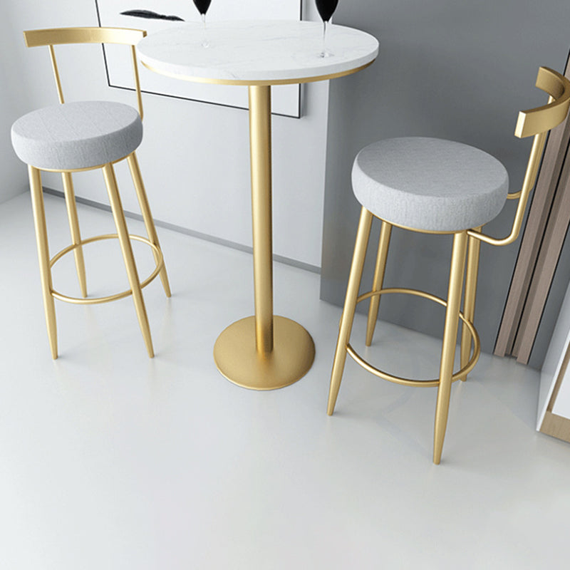 Tabouret de bar rond en fer minimaliste moderne avec dossier et repose-pieds pour cuisine 