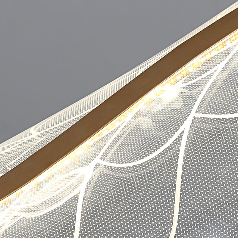 Lustre contemporain en aluminium et acrylique avec LED pour salle à manger 