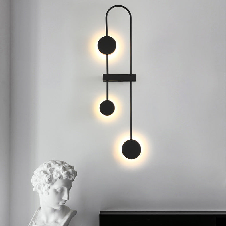 Applique murale LED en métal acrylique géométrique ronde nordique contemporaine pour couloir 