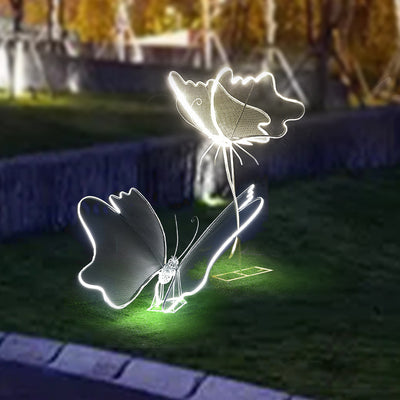 إضاءة خارجية LED على شكل فراشة من الألياف الزجاجية العازلة للماء بأسلوب آرت ديكو الحديث للحديقة 