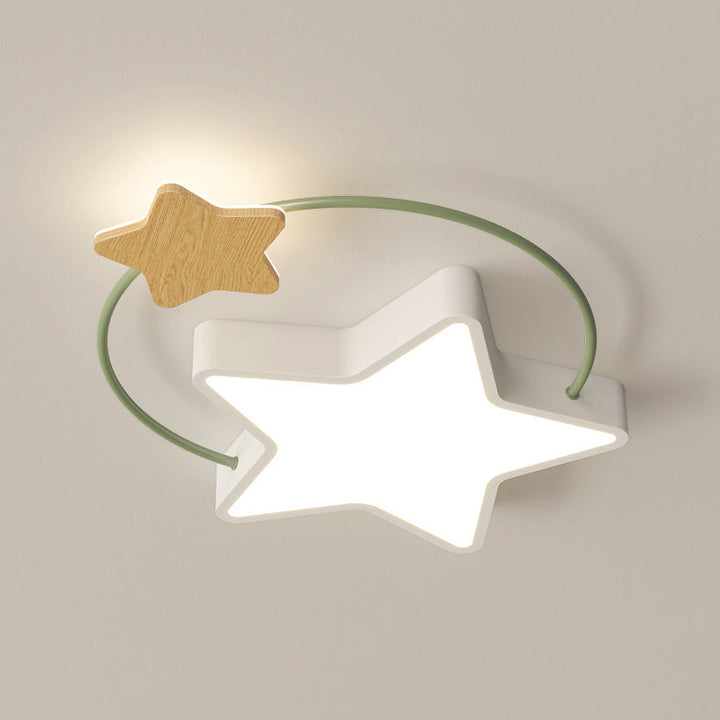 Zeitgenössische skandinavische Eisen Pentagramm Kreis Ring Acryl LED Unterputz Deckenleuchte für Wohnzimmer 