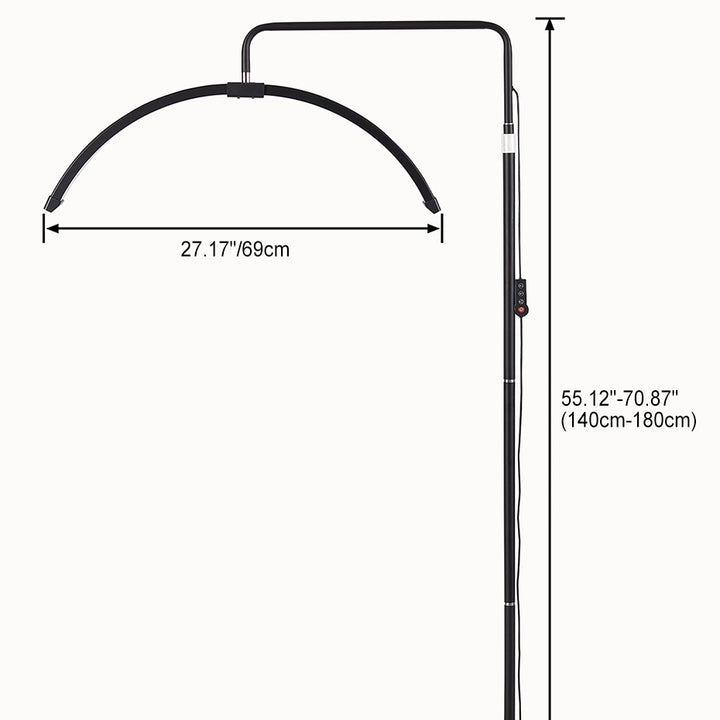 Moderne Einfachheitslinie Halbmond Aluminium Eisen ABS LED Stehende Stehlampe für Wohnzimmer 