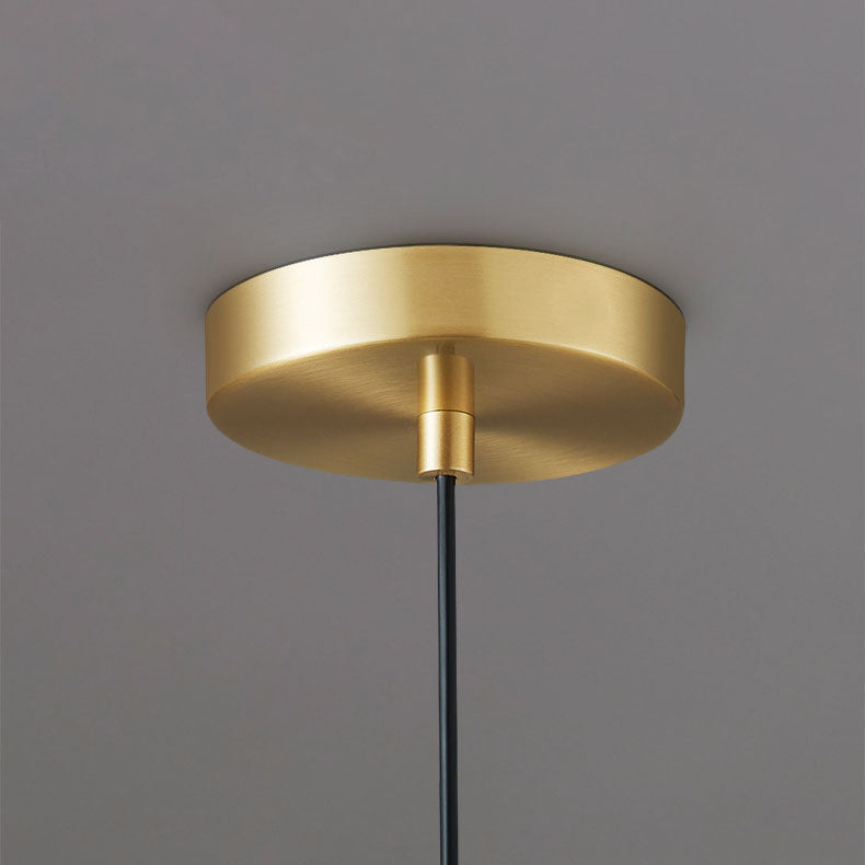 Moderne minimalistische Shell alle Kupfer Glas 1-Licht Pendelleuchte für Schlafzimmer 