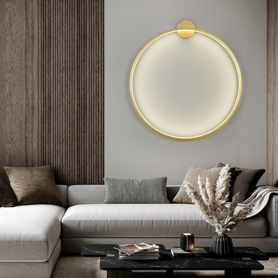 مصباح حائط LED دائري من الألومنيوم والأكريليك بتصميم حديث وبسيط لغرفة النوم 