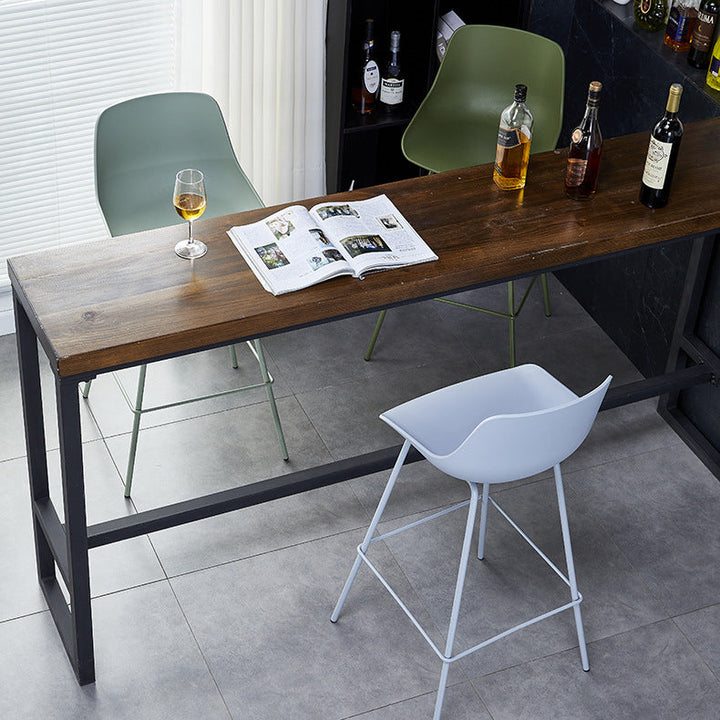 Simplicité Contemporaine Tabouret de Bar en Plastique Courbé Couleur Unie avec Dossier et Repose-pieds pour Salle à Manger 