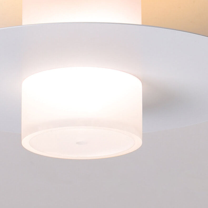 Moderne Minimalistische Zylindrische Scheibe Eisen Acryl LED Deckenleuchte zur Halbmontage 