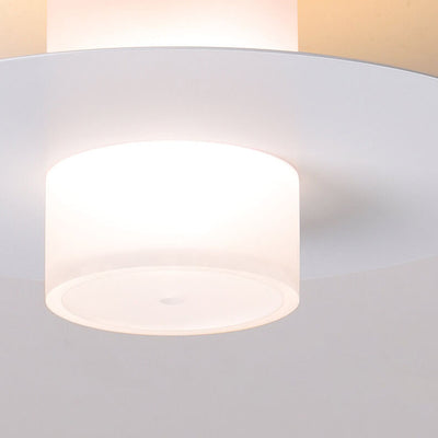 Modern Minimalist Cylindrical Disc Iron Acrylic LED Semi-Flush Mount Ceiling Light