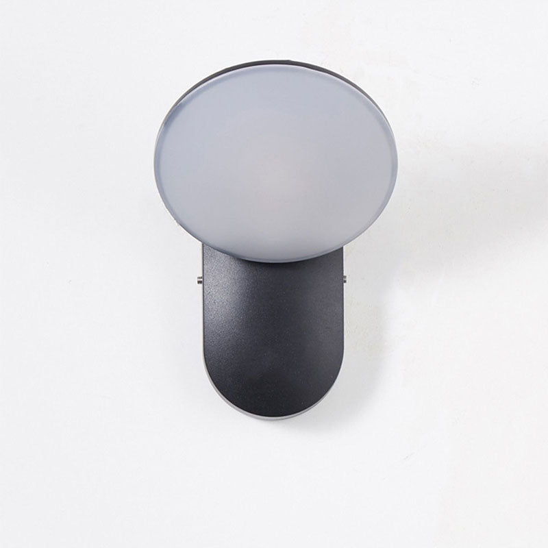 Contemporary Industrial Waterproof Aluminum PC Round Shade LED Wall Sconce Lamp For Garden