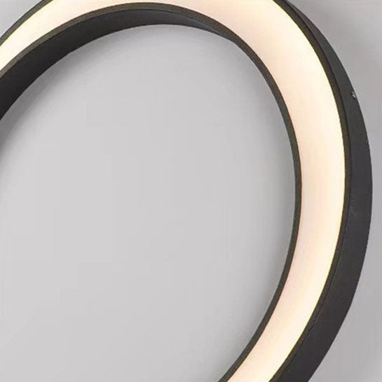 Modern Minimalist Crescent Circle Stainless Steel PC Waterproof LED Wall Sconce Lamp For Outdoor Patio