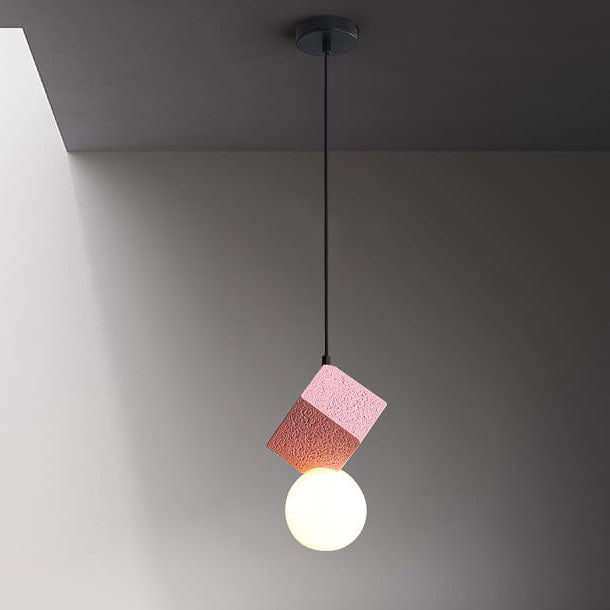 Nordischer minimalistischer einfarbiger Harz 1-Licht Pendelleuchte 
