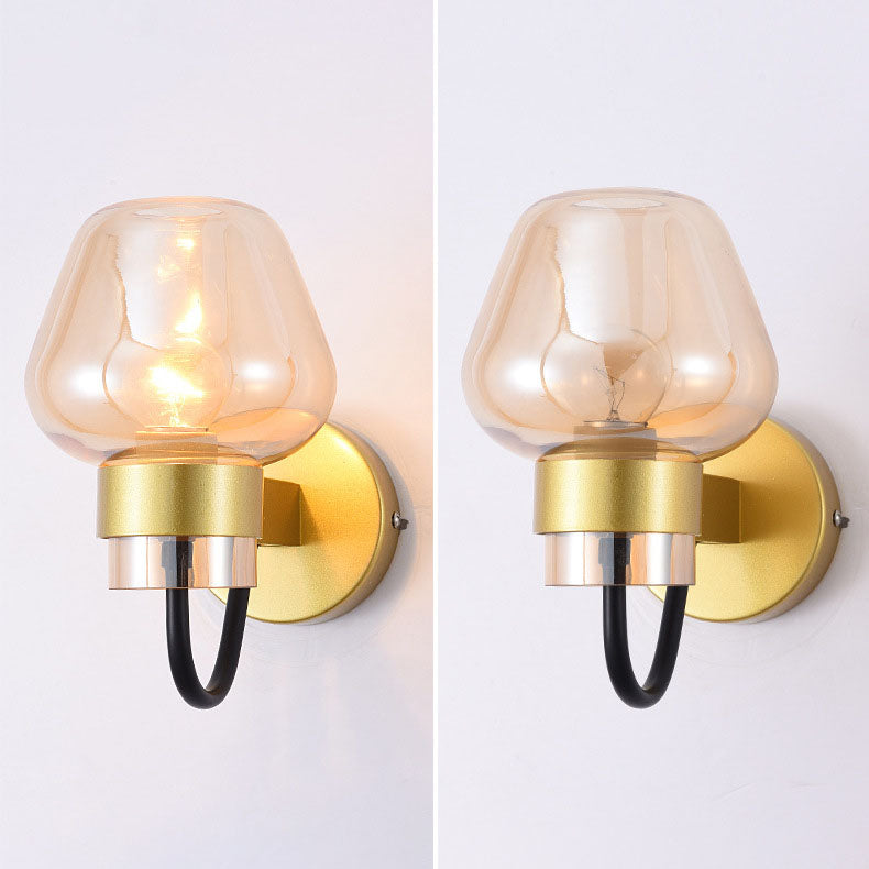 Moderne skandinavische 1-flammige Wandleuchte aus Eisen und Glas im Becher-Design für den Flur 