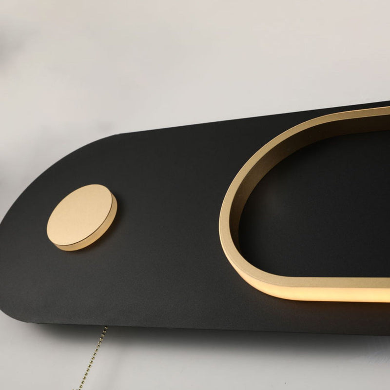 Moderne minimalistische ovale Eisen Acryl LED Wandleuchte Lampe für Schlafzimmer 