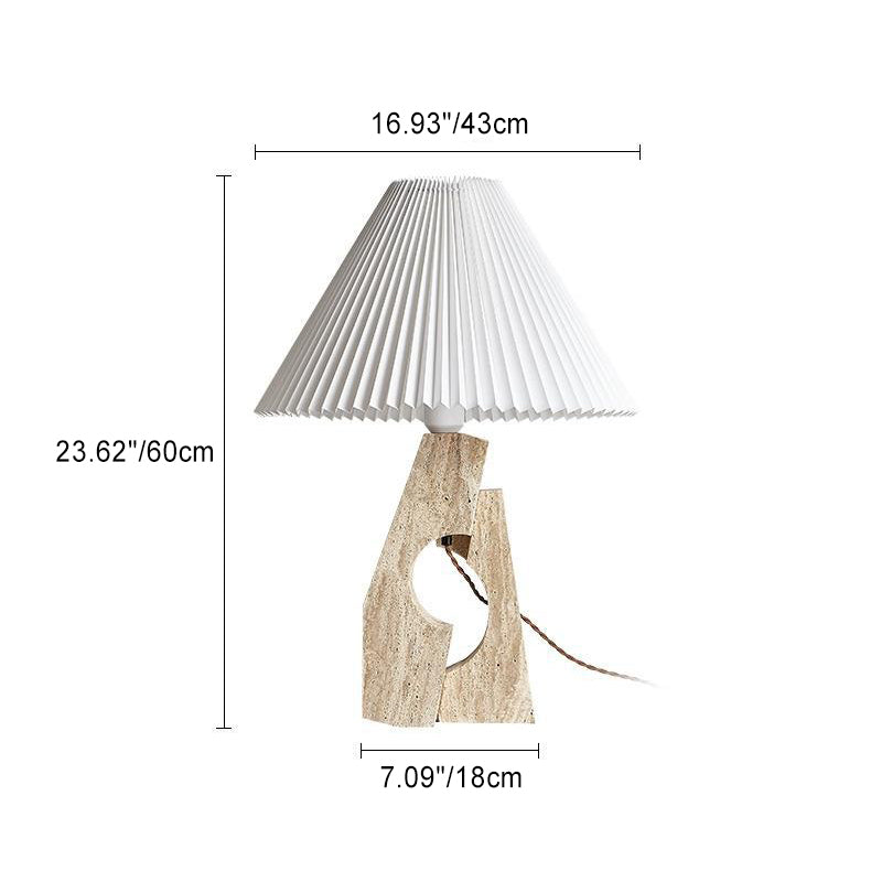 Zeitgenössische kreative Kuppel Stein Stoff 1-Licht Tischlampe für das Studium 