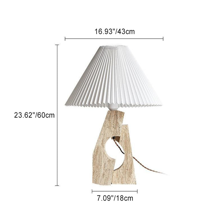 Zeitgenössische kreative Kuppel Stein Stoff 1-Licht Tischlampe für das Studium 