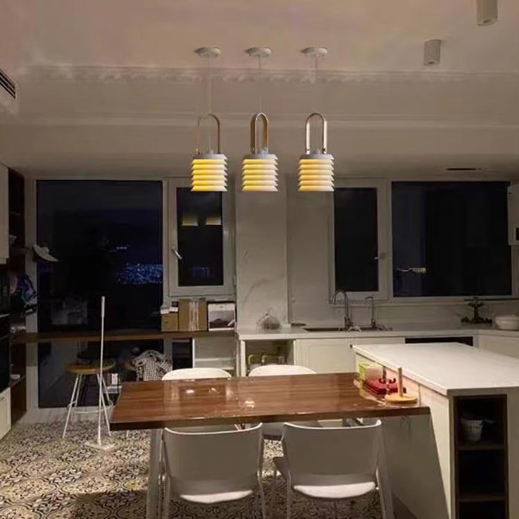 Luminaire suspendu 1 lumière en métal fer cylindre traditionnel japonais pour chambre 
